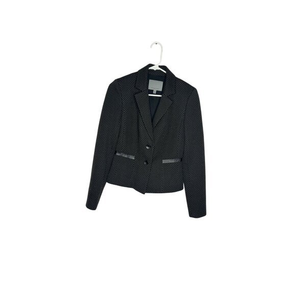 Classiques Entier Black & Gray Diamond Pattern Wool Blend Womens Blazer - Picture 1 of 5